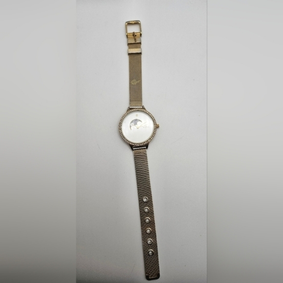 🟢3/$19🟢 CATHERINE MALANDRINO Watch Gold Mesh Rhinestone UNTESTED - Picture 3 of 5